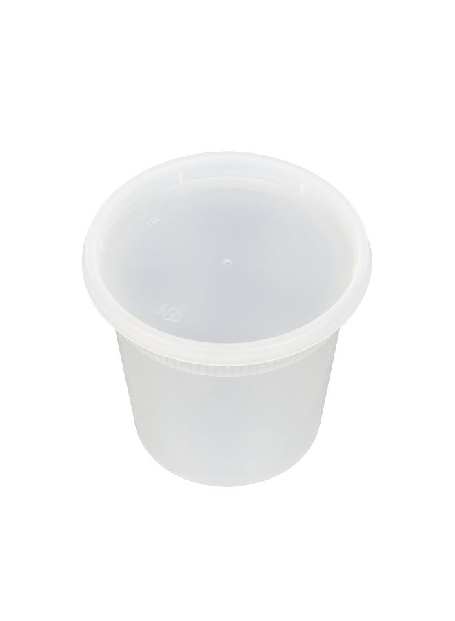 Restaurantware Asporto 24 Ounce To Go Boxes, 100 Microwavable Round Soup Containers - Clear Plastic Lids Included, Do Not Contain BPA, Clear Plastic Soup Containers, Disposable - Image 1