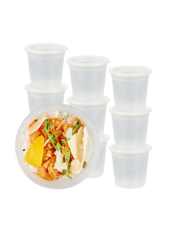 Restaurantware Asporto 24 Ounce To Go Boxes, 100 Microwavable Round Soup Containers - Clear Plastic Lids Included, Do Not Contain BPA, Clear Plastic Soup Containers, Disposable - Image 2