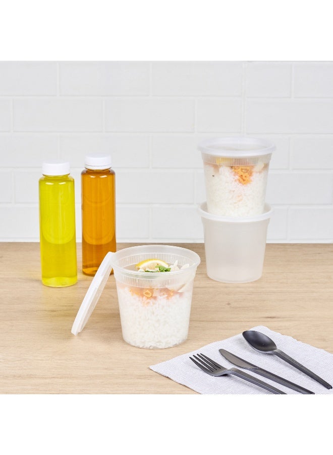 Restaurantware Asporto 24 Ounce To Go Boxes, 100 Microwavable Round Soup Containers - Clear Plastic Lids Included, Do Not Contain BPA, Clear Plastic Soup Containers, Disposable - Image 3