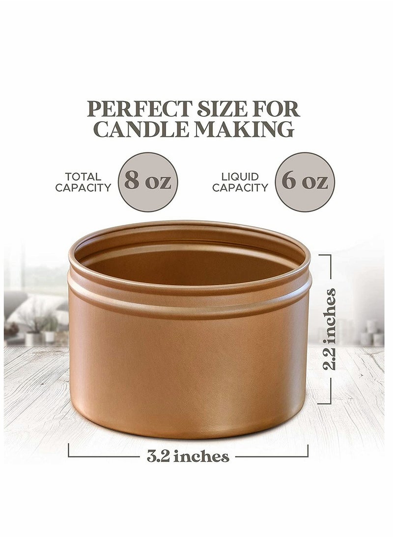 KASTWAVE - Candle Jars, Candle Tins, Candle Making Kit, Containers Empty Tinplate Storage Candle Jars for DIY Candle Making, Candies, Gifts Treasures, Arts Crafts, Storage Candle Making Kits 8 Oz, 12 Pcs - Image 1
