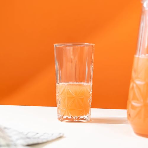 Wringo Premium 7pc Crystal Water Jug with Glass Set and Jug Set Combo,Freezer Safe and Dishwasher Safe (6 Pieces Glasses 200ML and 1 Water Juice Jug 1 Liter), Transparent, Glass and Jug Set (WS-10) - Image 3
