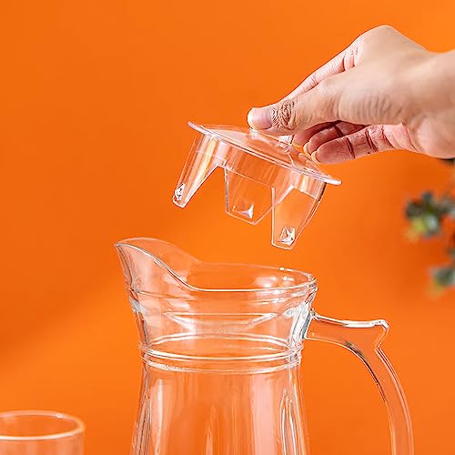 Wringo Premium 7pc Crystal Water Jug with Glass Set and Jug Set Combo,Freezer Safe and Dishwasher Safe (6 Pieces Glasses 200ML and 1 Water Juice Jug 1 Liter), Transparent, Glass and Jug Set (WS-10) - Image 5