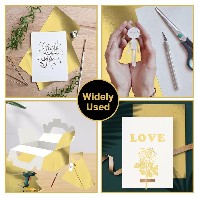 Erilano Gold Cardstock Paper 8.5x11 inch, 20 Sheets Premium 92lb/250GSM Metallic Mirror Finish for Wedding Invitations, Card Making, Certificates, Scrapbooking, Party Decorations ï»¿ - Image 5