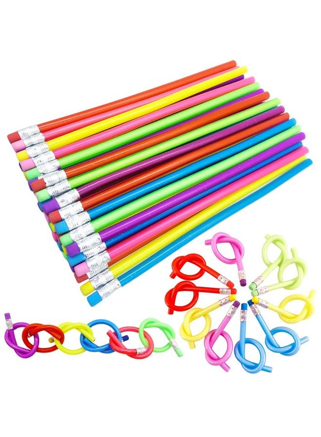 OJYUDD 48 Pcs Flexible Soft Pencilcolorful Bendy Pencilmagic Bendable Pencil With Eraser For Kids Gifts And Reward - Image 1