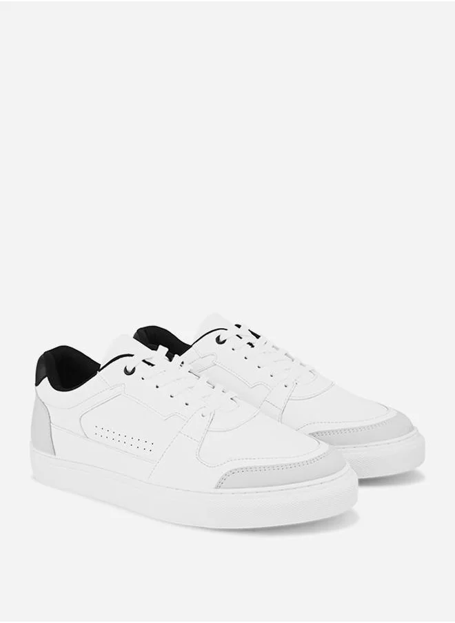Styli Platform Sole Lace Up Color Block Sneakers