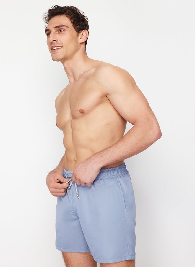 trendyol Light Blue Basic Standard Size Swim Shorts - Image 3