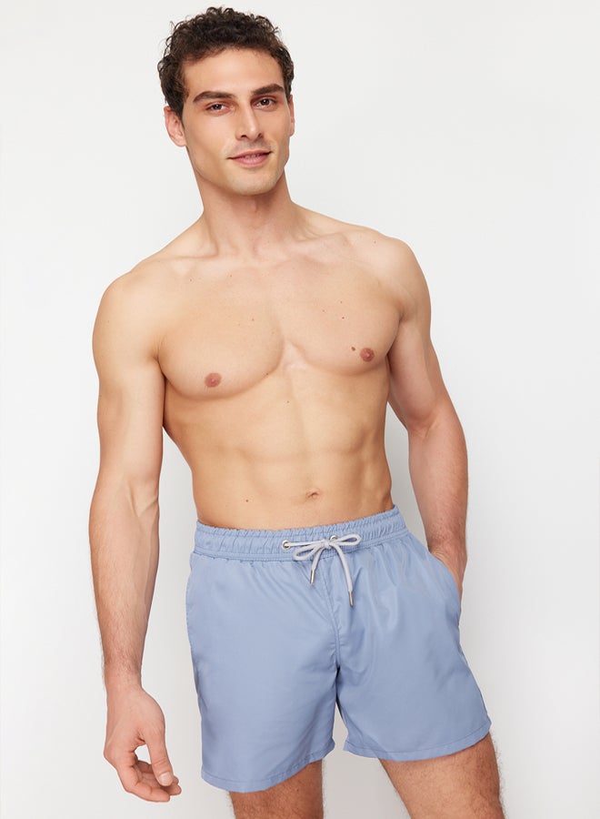 trendyol Light Blue Basic Standard Size Swim Shorts - Image 4