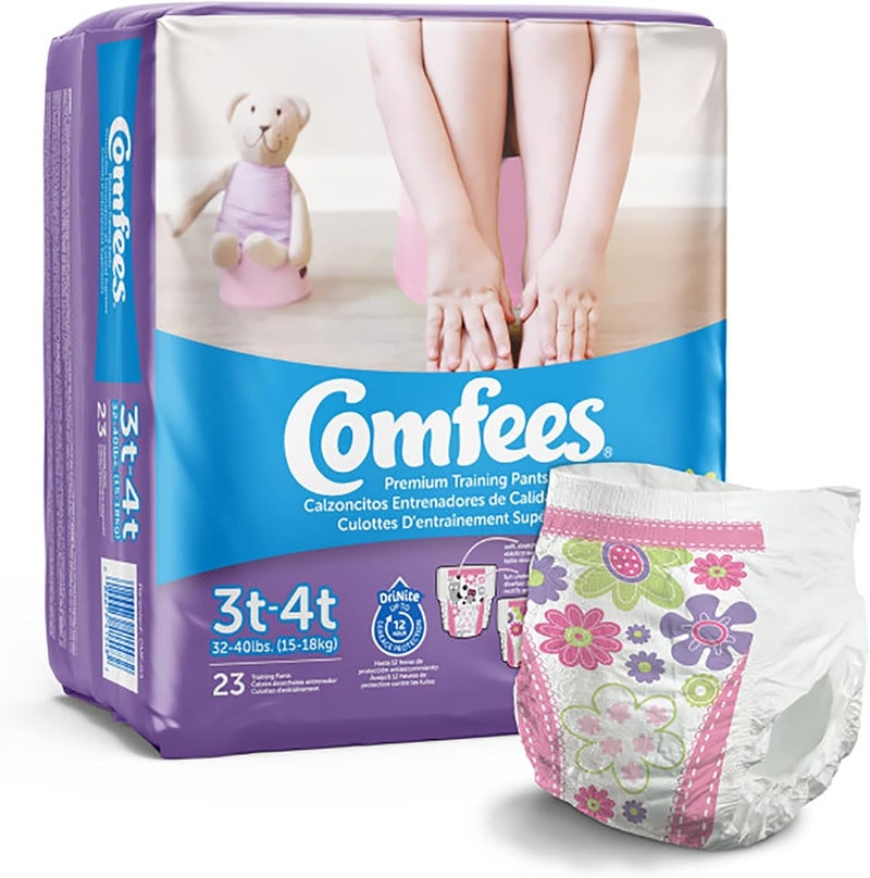 Comfees Girl Training Pants  3T4T 23 Count Pack of 6 - Image 2
