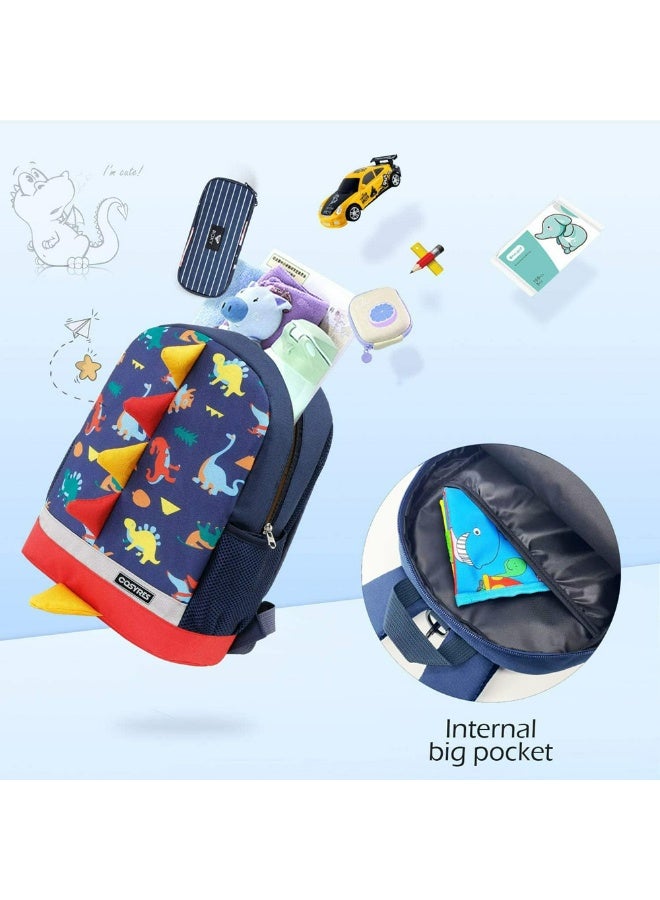 Preschool Rucksack with Safety Leash & Chest Strap, Breathable Mesh Dinosaur Backpack for Boys Girls Ages 2-5 (Dark Blue) - Image 5