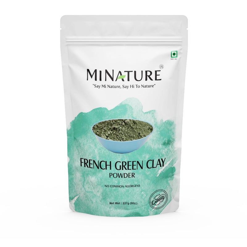 minature French Green Clay Powder Montmorillonite for Skincare Face Masks Face Scrubs Body Cleansers Pure Natural Detoxifier For All Skin Types 227G8 Oz