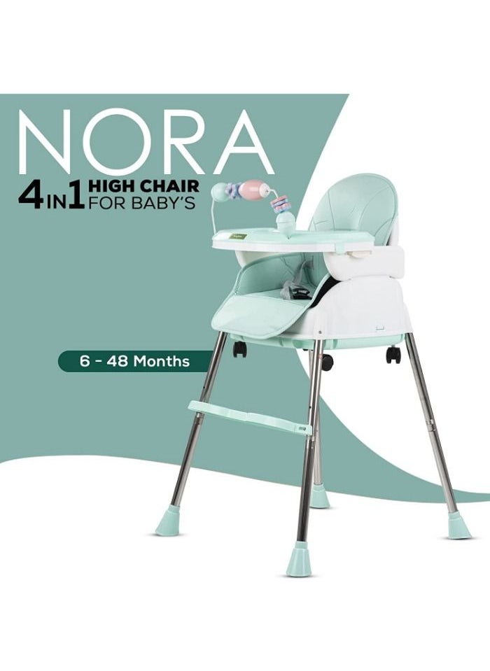 Generic - High chair 4 * 1 with 3 adjustable height levels, a footrest, a padded seat and a strong reinforcement, with a food tray with amusing games to attract attention, a safety belt, strong legs C006 - Image 1
