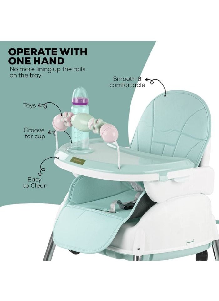 Generic - High chair 4 * 1 with 3 adjustable height levels, a footrest, a padded seat and a strong reinforcement, with a food tray with amusing games to attract attention, a safety belt, strong legs C006 - Image 1