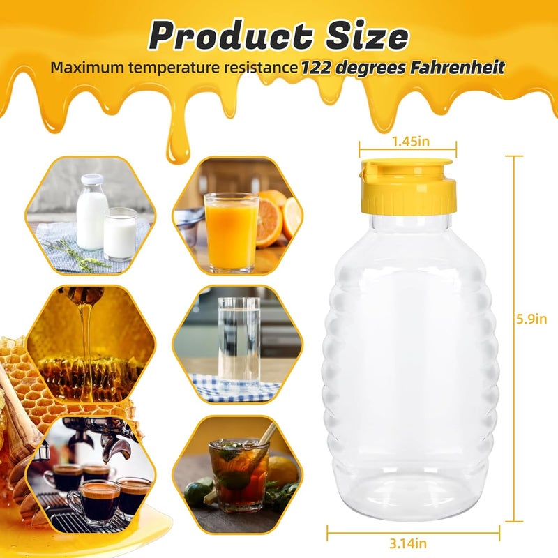 PPXHFV 24 Pack Honey Bottle, Honey Bottles Squeeze 16 oz,With LeakProof Flip-Top Caps,Refillable Honey Plastic Jars,Plastic Honey JarsFor Storing And Dispensing. - Image 3