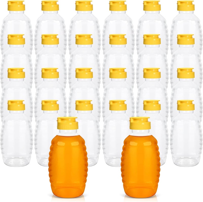 PPXHFV 24 Pack Honey Bottle, Honey Bottles Squeeze 16 oz,With LeakProof Flip-Top Caps,Refillable Honey Plastic Jars,Plastic Honey JarsFor Storing And Dispensing. - Image 1
