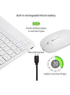 Rock Pow Ultra-Slim Bluetooth Keyboard and Mouse Combo Rechargeable Portable Wireless Keyboard Mouse Set for Apple iPad iPhone iOS 13 and Above Samsung Tablet Phone Smartphone Android Windows  - Image 5