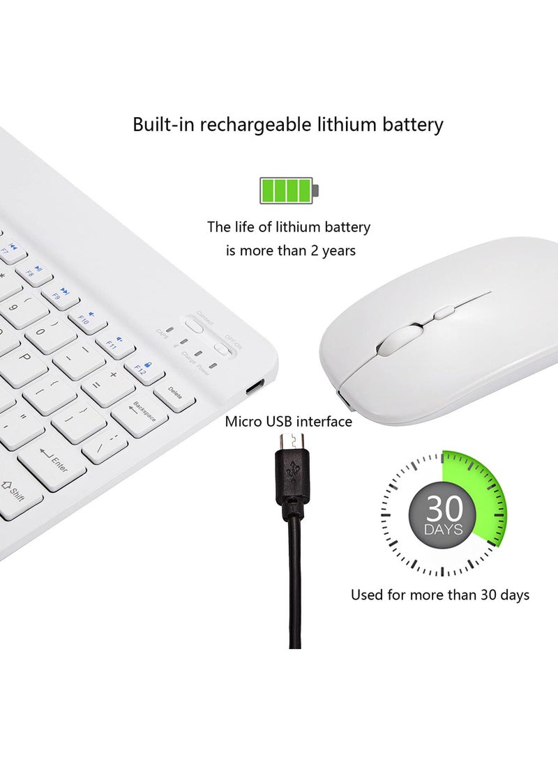 Rock Pow - Ultra-Slim Bluetooth Keyboard and Mouse Combo Rechargeable Portable Wireless Keyboard Mouse Set for Apple iPad iPhone iOS 13 and Above Samsung Tablet Phone Smartphone Android Windows - Image 1