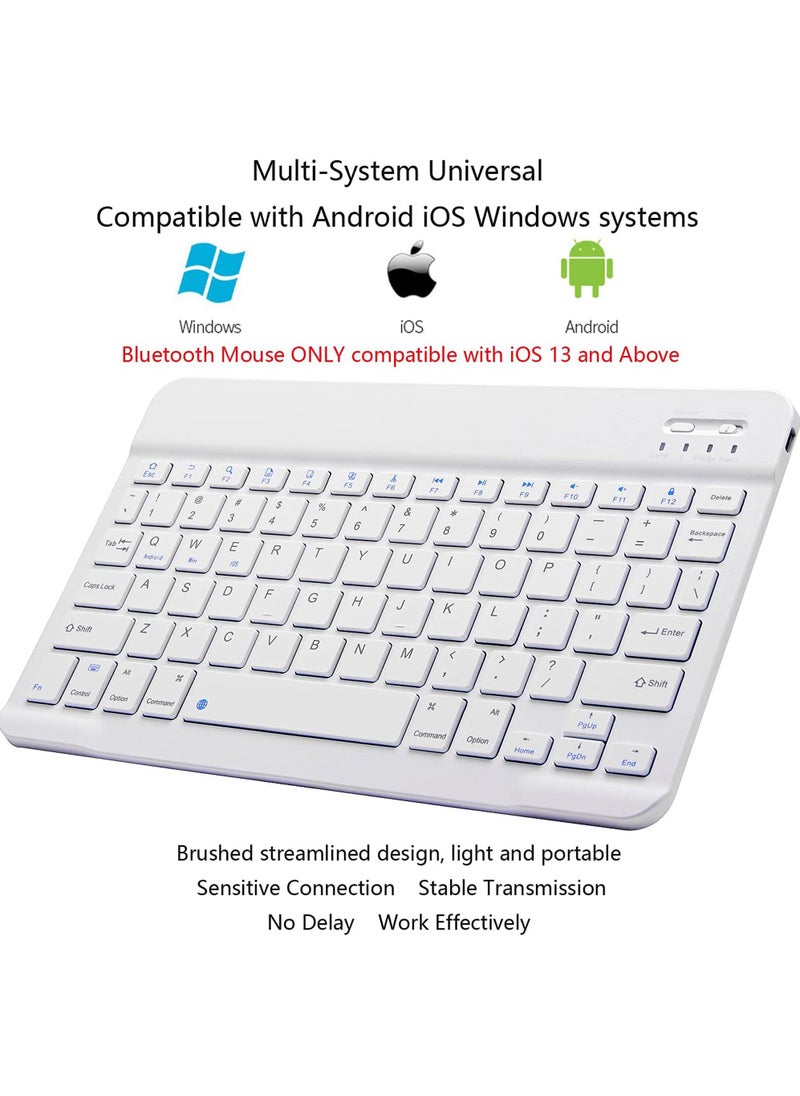 Rock Pow - Ultra-Slim Bluetooth Keyboard and Mouse Combo Rechargeable Portable Wireless Keyboard Mouse Set for Apple iPad iPhone iOS 13 and Above Samsung Tablet Phone Smartphone Android Windows - Image 1