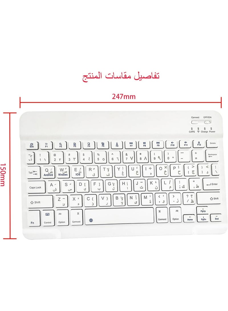 Rock Pow Ultra-Slim Bluetooth Keyboard and Mouse Combo Rechargeable Portable Wireless Keyboard Mouse Set for Apple iPad iPhone iOS 13 and Above Samsung Tablet Phone Smartphone Android Windows - Image 3
