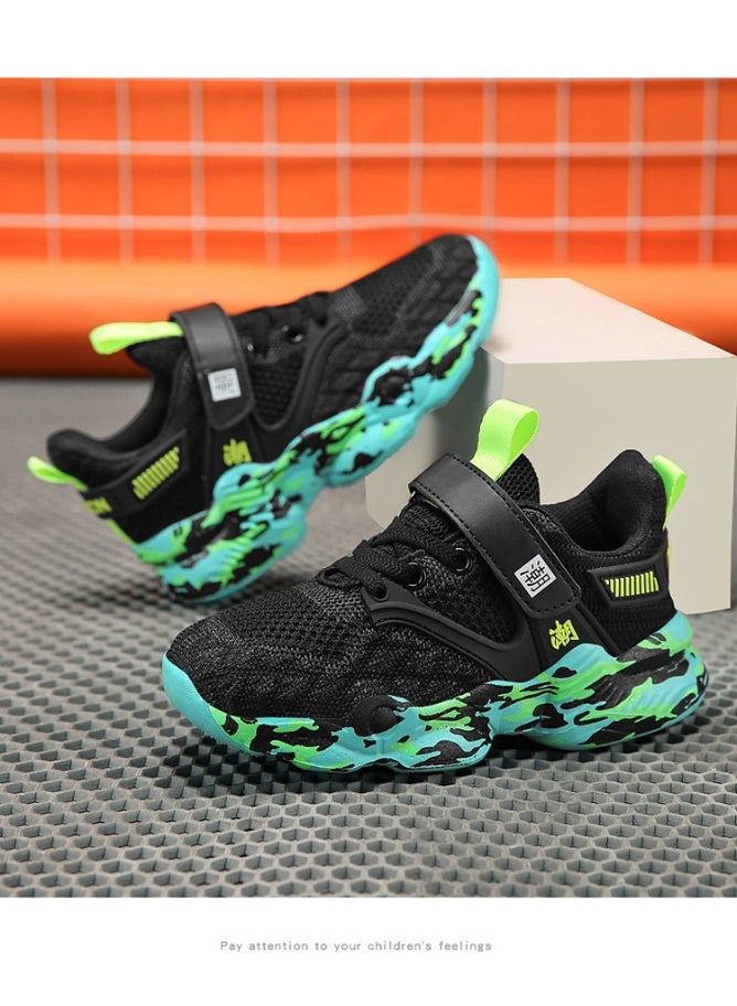 NIBEMINENT أحذية شبكية قابلة للتنفس للأولاد الأطفال أحذية رياضية وركض أحذية تنس مدرسية - Image 2