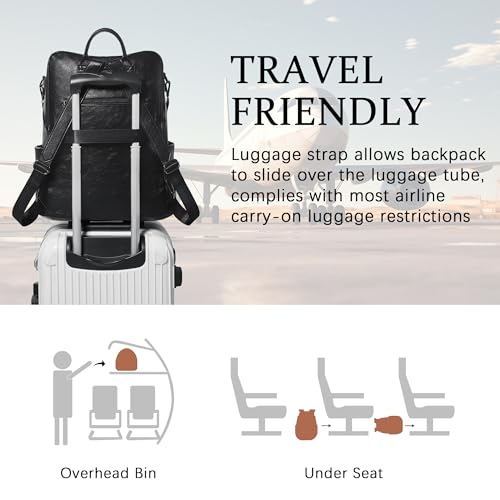 Shrrie Vegan Leather Laptop Backpack for Women 15.6 inch Work Backpack Fashion Travel Backpack Purse for Business College - Image 5