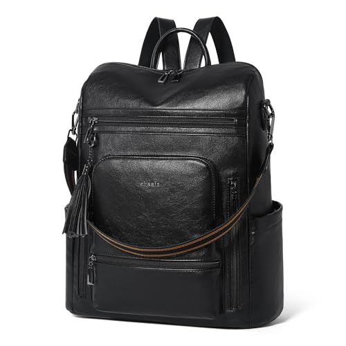 Shrrie Vegan Leather Laptop Backpack for Women 15.6 inch Work Backpack Fashion Travel Backpack Purse for Business College - Image 1