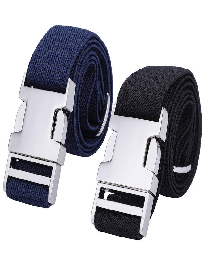 Kajeer Boy Kids Belt, Toddler Elastic Belts, Easy Clasp Adjustable Child Zinc Alloy Buckle Belt for Boys Girls 2 PCS (Navy Blue/Black) - Image 1