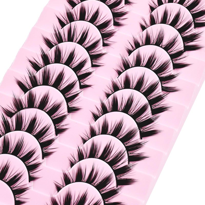 AUGENLI 10 Pairs Manga Lashes Anime Cosplay Lashes Spiky Manga Style Lashes Janpanese 16mm Extension Natural Manhua Doll Eye Lashes Halloween/Party Makeup Look by AUGENLI (A3) - Image 5