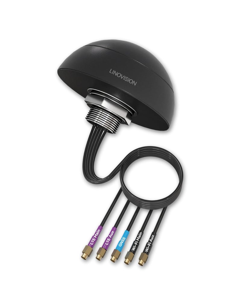 LINOVISION 4G LTE MIMO Combo 5in1 Antenna 2X 4G LTE 1x GNSS 2X WiFi Outdoor Roof SMA Antenna with 10ft Cable Works with IOTR32 Inhand IR302 Teltonika RUT241RUT240RUT360RUT956 PR1KCO28 - Image 2
