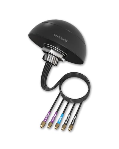 LINOVISION 4G LTE MIMO Combo 5in1 Antenna 2X 4G LTE 1x GNSS 2X WiFi Outdoor Roof SMA Antenna with 10ft Cable Works with IOTR32 Inhand IR302 Teltonika RUT241RUT240RUT360RUT956 PR1KCO28 - Image 1