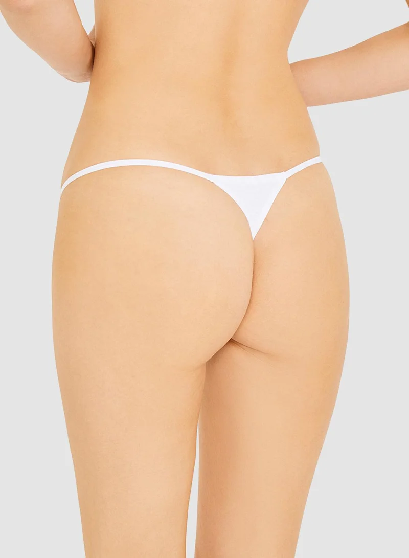 Penti Basic White Cotton Thong Panties