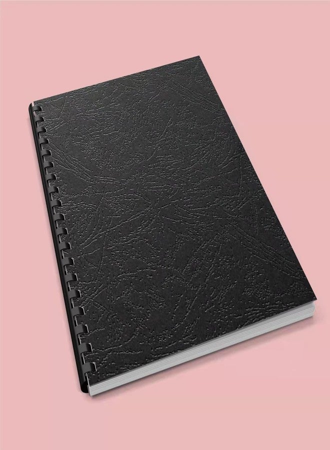 HOUYEE 100 Pack 12 Mil 90 lb Leather Texture Paper Binding Covers, Binding Presentation Covers,8.5x11 Inches,Letter Size,Black,Un-Punched - Image 2