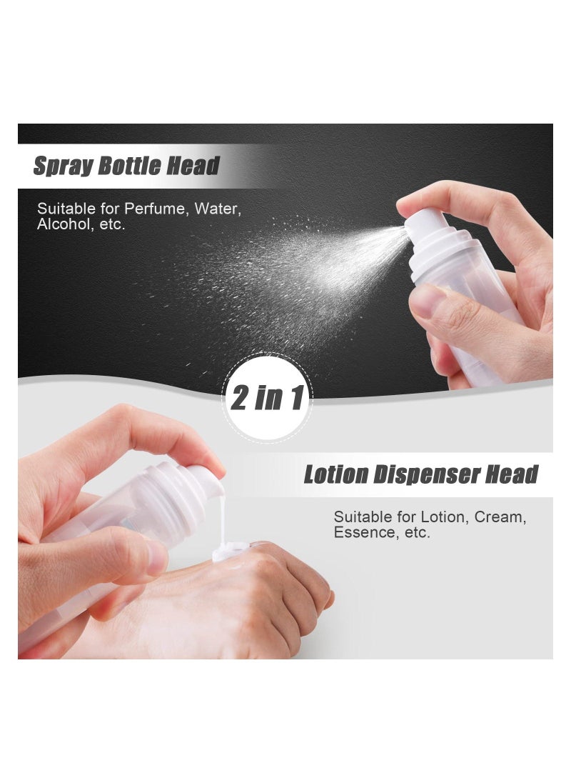 4 Pack Double Head Cosmetic Vacuum Bottle Plastic Airless Pump Lotion Container Dispenser Fine Mist Spray Bottle for Emulsion Cream Essence Perfume Toiletries, 10ml+10ml (Clear)