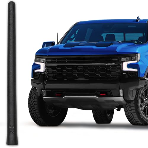 Votex Short Antenna for Chevrolet Silverado | GMC Sierra 1500, 2500, 3500 - Car Wash Proof Short 7" EPDM Rubber Antenna with Powerful Internal Copper Coil/Premium Reception - Image 1