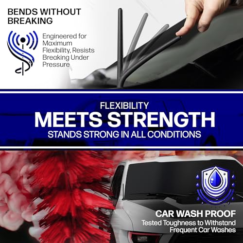 Votex Short Antenna for Chevrolet Silverado | GMC Sierra 1500, 2500, 3500 - Car Wash Proof Short 7" EPDM Rubber Antenna with Powerful Internal Copper Coil/Premium Reception - Image 4