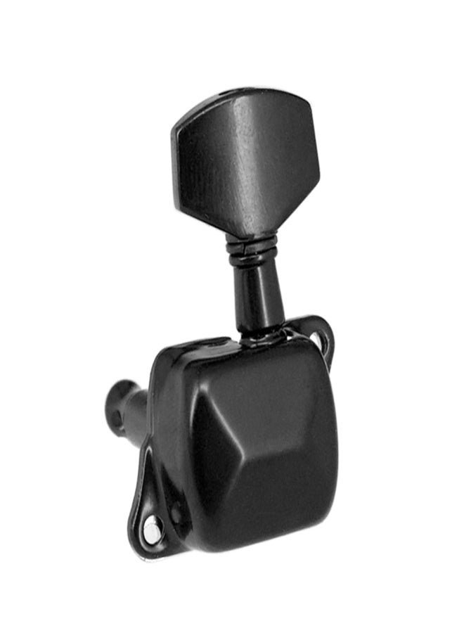 6 Pieces Guitar String Tuning Pegs Semi-closed Tuning Machine Machine Heads Tuners for Electric Guitar Acoustic Guitar(3 Left + 3 Right, Black) - Image 2