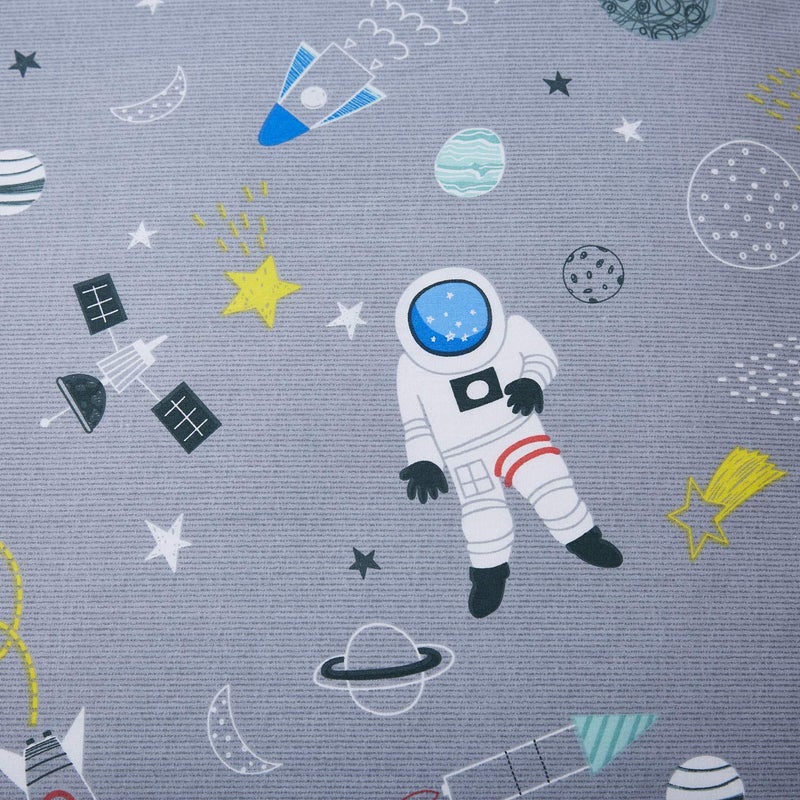 Brandream Boys Outer Space Astronaut Bedding Kids Bedding Sets Twin Size Grey 100% Cotton Duvet Cover Sets Reversible Zipper Closure - Image 3
