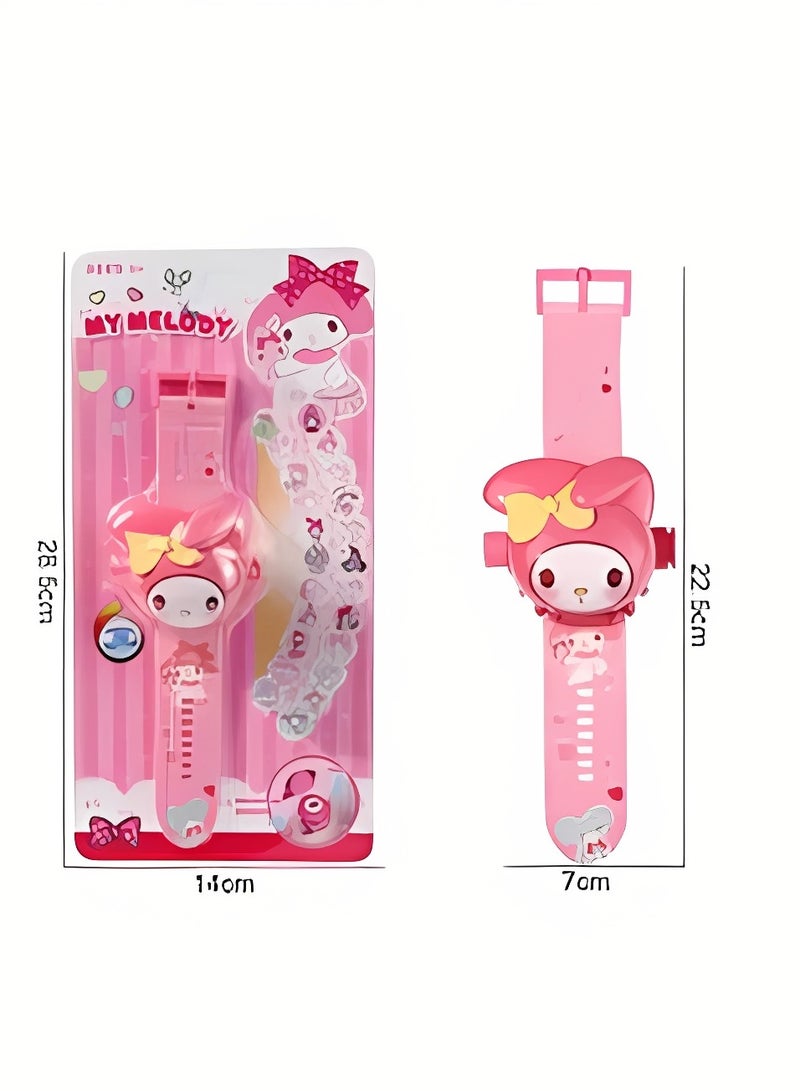 ساعة رقمية ثلاثية الأبعاد بإضاءة لومينوس، تعرض شخصيات ماي ميلودي، كورومي، وسينامورول من الرسوم المتحركة. - Image 2