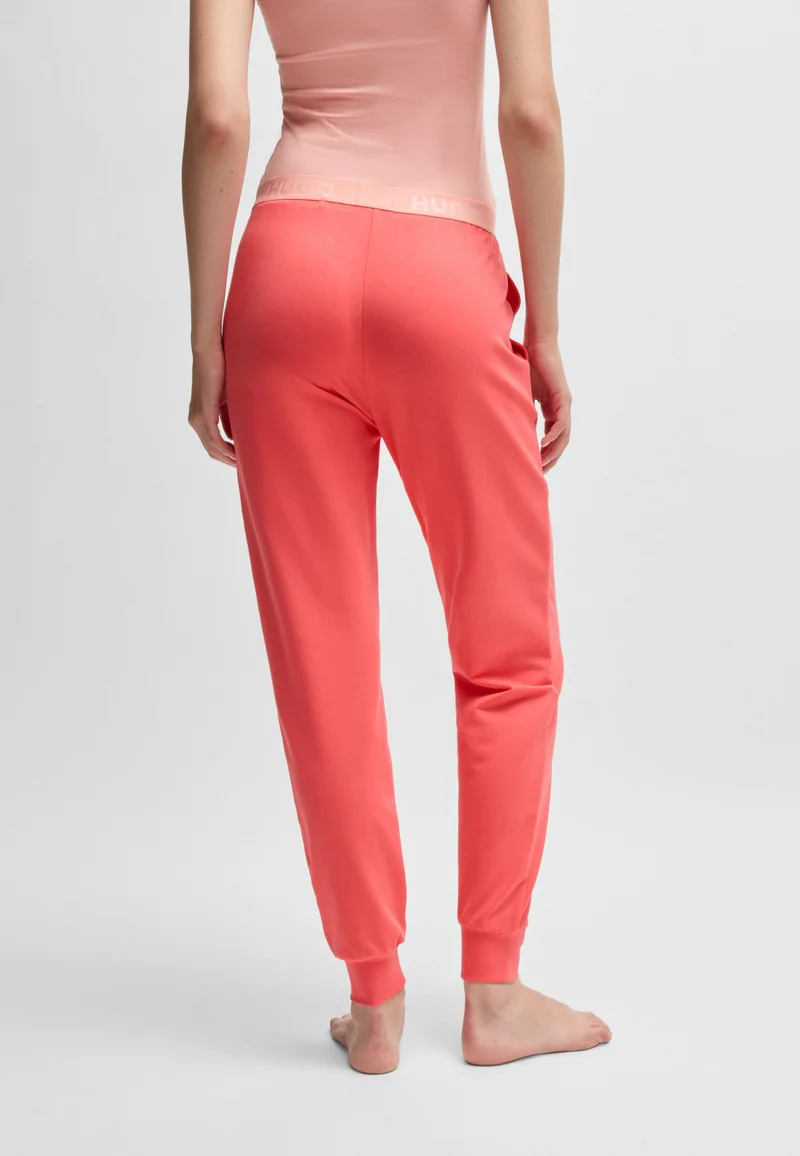 HUGO Cotton-blend tracksuit bottoms with logo waistband
