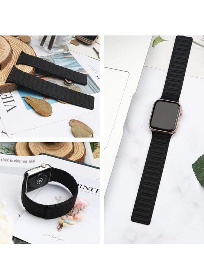 keloray - Magnetic watchband Compatible with Apple Watch Band 49mm 46mm 45mm 44mm 42mm Thin Silicone Replacement Wristband Strong Magnet link for iWatch SE SE2& Series 10/9/8/7/6/5/4 Ultra 2 - Image 1