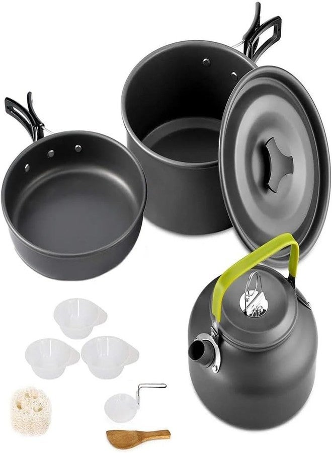 Roxbury Camping Cookware Set Aluminum Nonstick Portable Outdoor Tableware Kettle Pot Cookset Cooking Pan Bowl for Hiking BBQ Picnic - Image 1