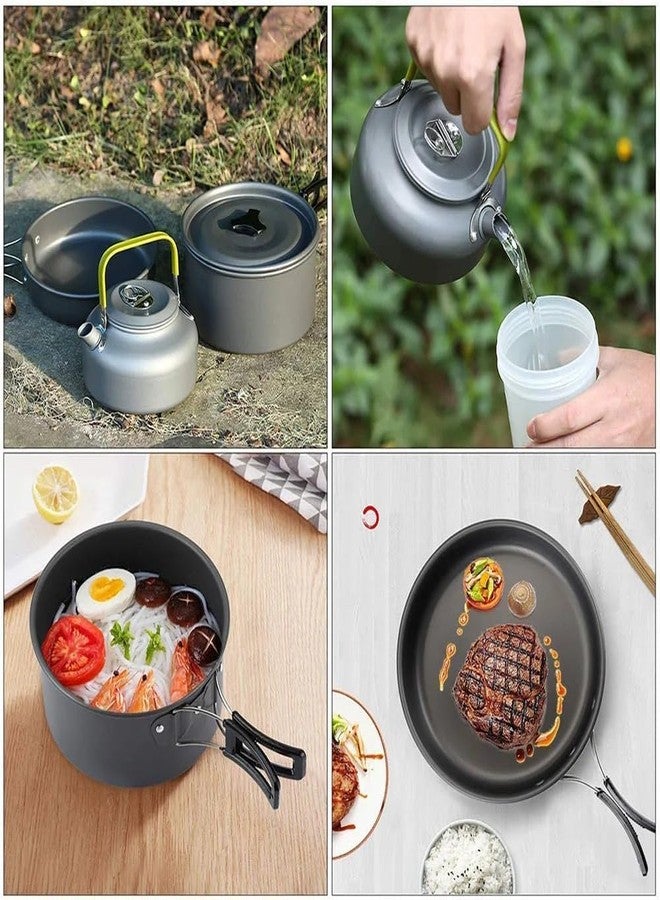 Roxbury Camping Cookware Set Aluminum Nonstick Portable Outdoor Tableware Kettle Pot Cookset Cooking Pan Bowl for Hiking BBQ Picnic - Image 5