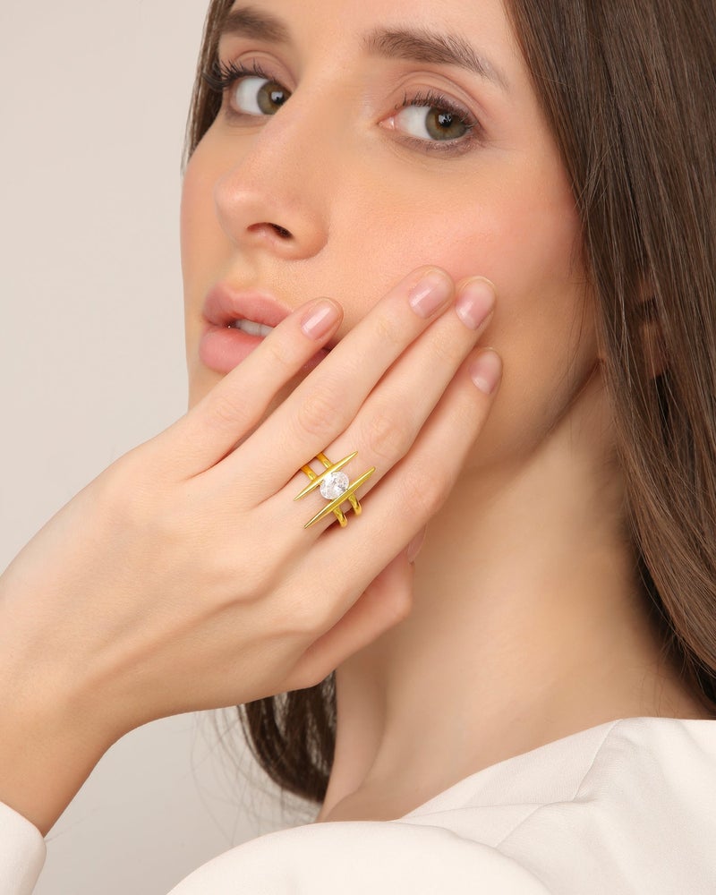 TAAHIRA 18K Gold Plated Women’s Ring– Waterproof, Anti-Tarnish, Everyday Wear - Image 1