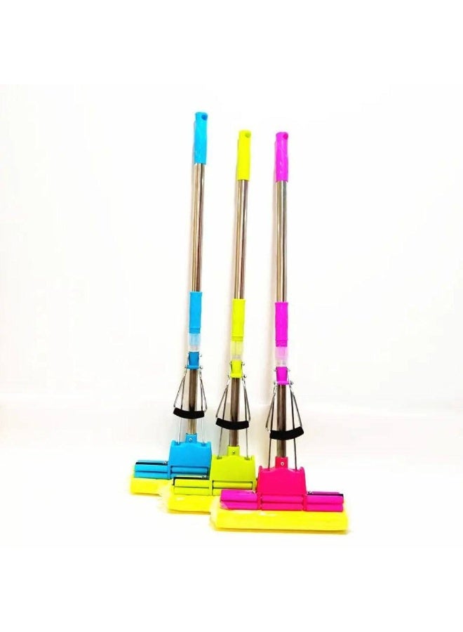 مساحة مناسبة لكل انواع الارضيات يد الاستانلس بالمقبض الاسفنجيه - Image 1