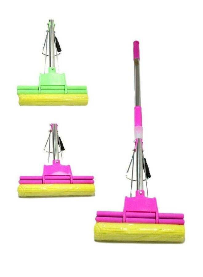 مساحة مناسبة لكل انواع الارضيات يد الاستانلس بالمقبض الاسفنجيه - Image 2