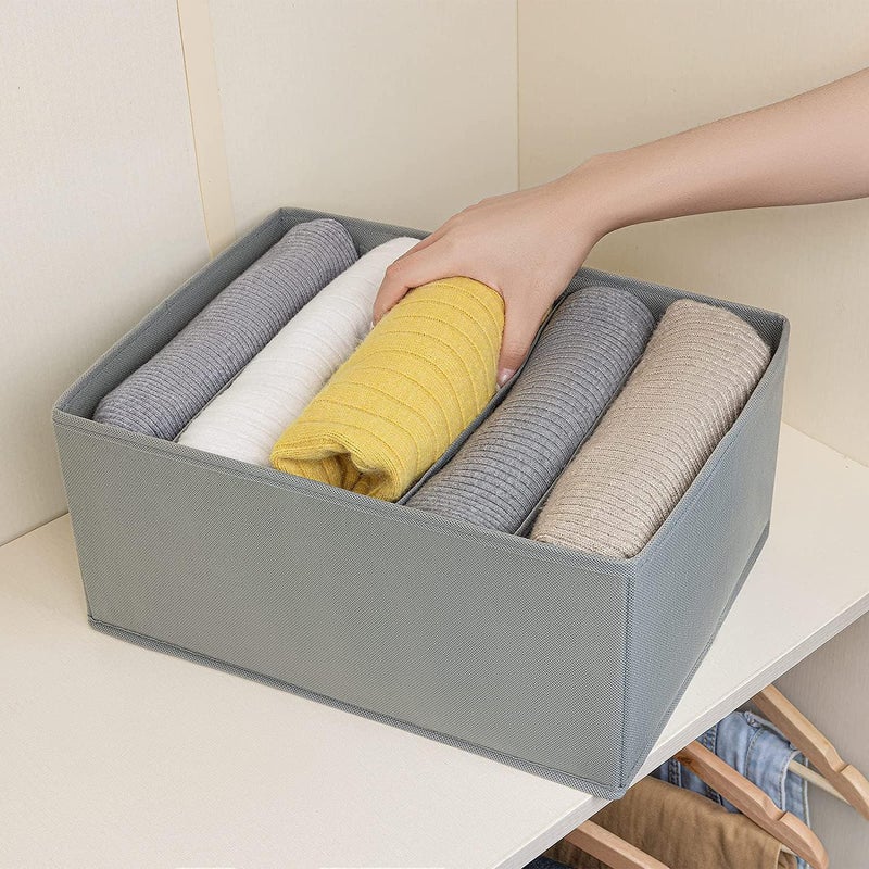 Fancy Walas Fancy Walas jeans organiser for wardrobe clothing organisation cloth organiser for wardrobe organiser for clothes Tshirt Organizer for wardrobe pant Organizer and Drawer Organiser GRID 9 PK02 Grey - Image 3