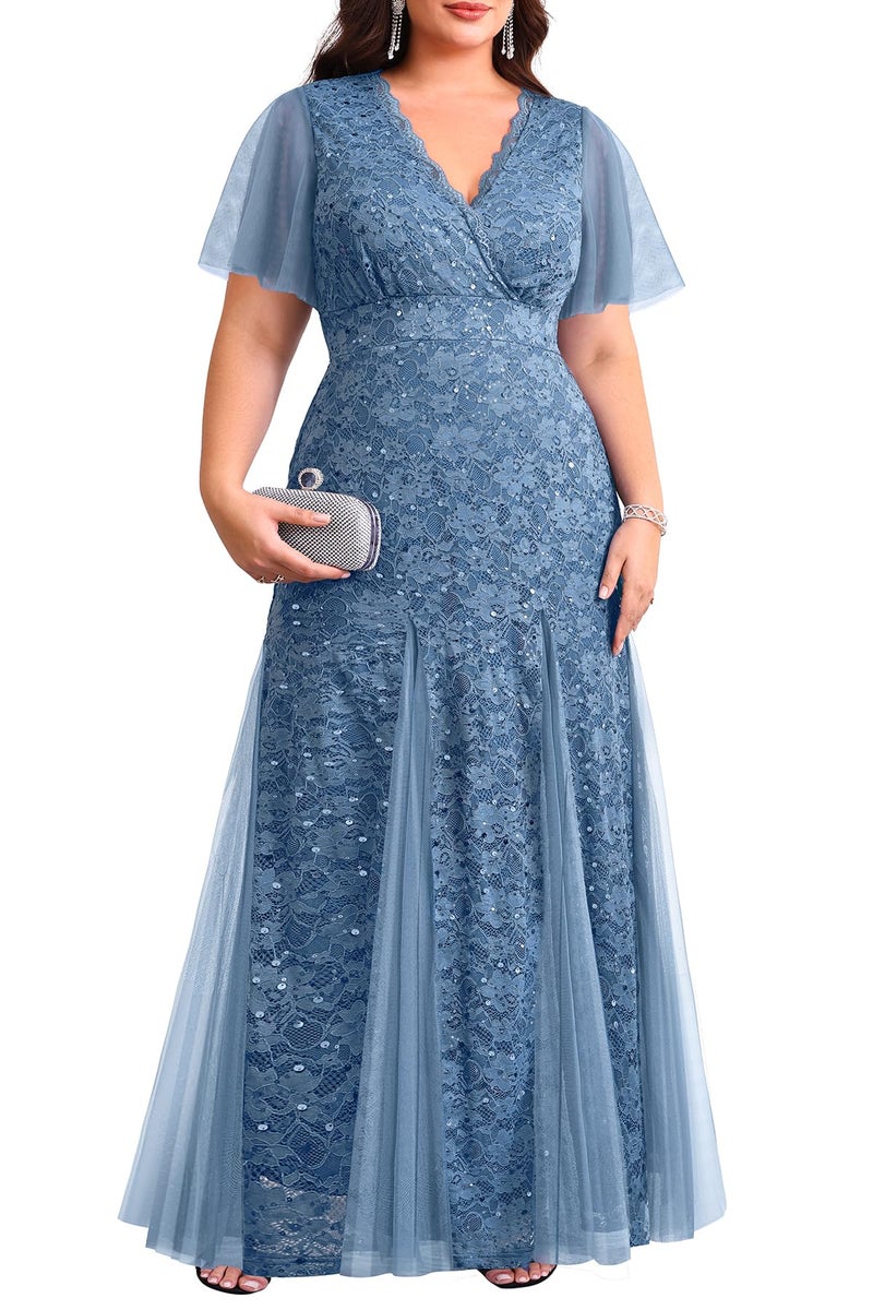 Talisea Dusty Blue Bridesmaid Dresses Mother of The Bride Plus Size Wedding Guest Formal Evening Long Maxi Mermaid Dress 2025 - Image 1