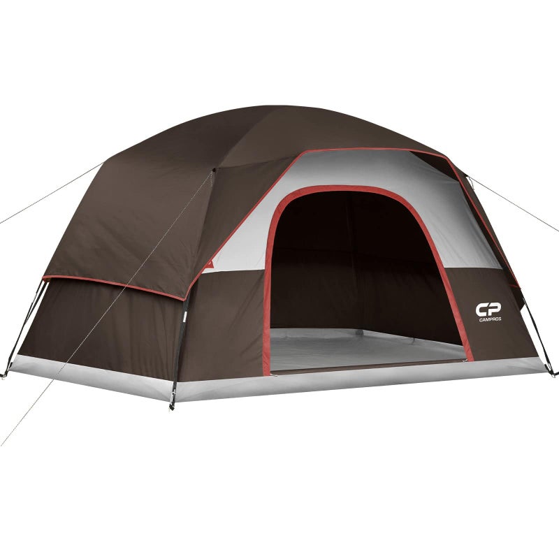 CAMPROS CP Tents for Camping 6 Person Tent Waterproof Windproof Double Layer Family Camping Tent, Easy Setup Dome Tent with Large Mesh Windows & Wider Door for Outdoor Camping & Hiking - Image 1