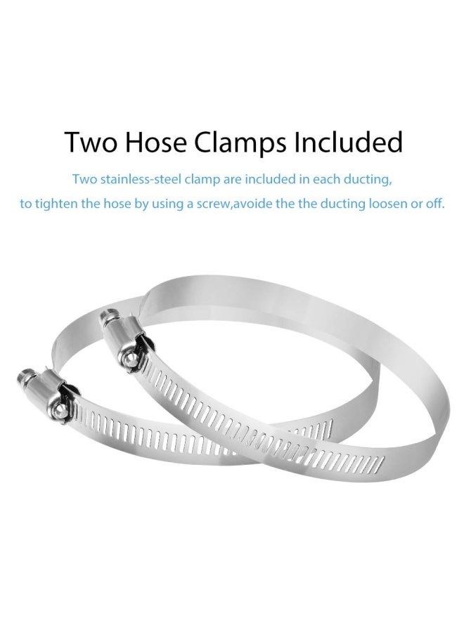 4 Inch 16Ft Air Duct Insulation Aluminum Clothing Dryer Hose Black Pvc Lightproof Vent Hose For Fan Filter And Grow Tent 2 Clamps Include  - Image 4