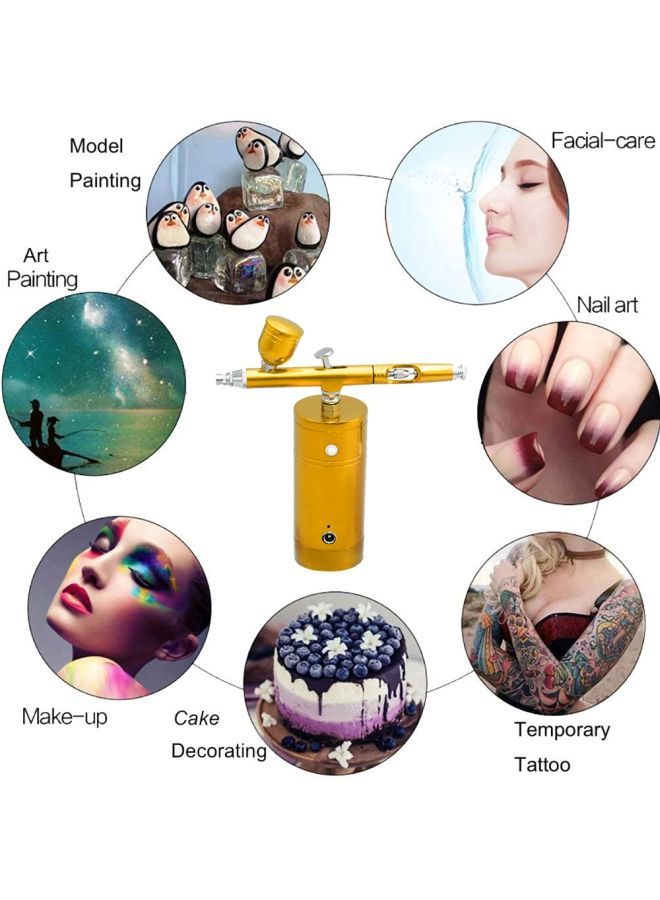NIBEMINENT Portable Rechargeable USB Airbrush Kit Gold 19.00X6.00X17.00cm  - Image 5