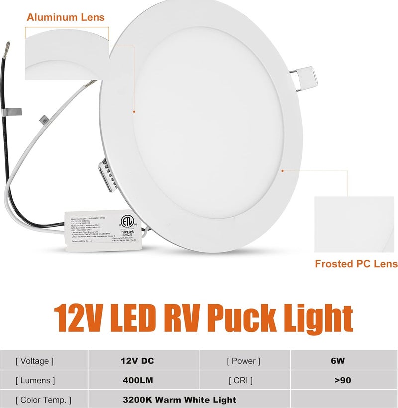 Facon 4.5 Inch LED RV Puck Light - 6 Pack - Image 5